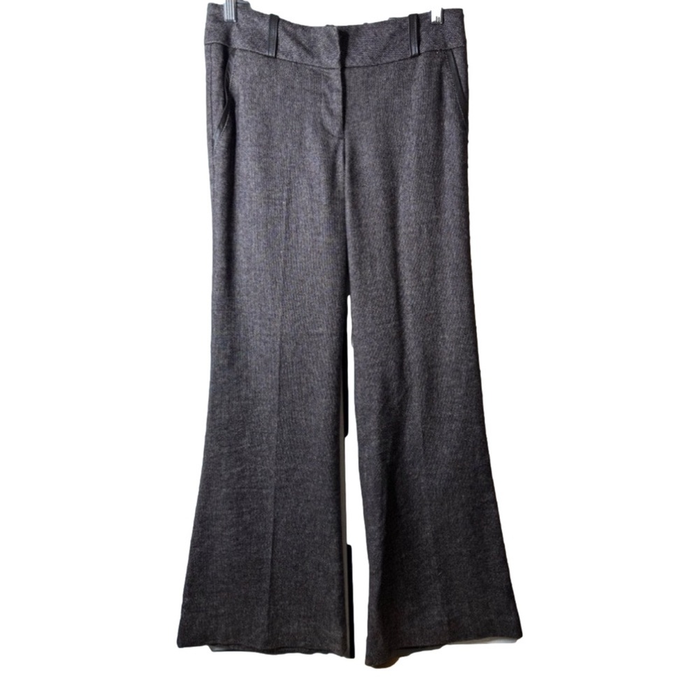 Bebe Brown Tweed Chic Gray Wide-Leg Trousers. Size 6. Great Condition. Y2K.